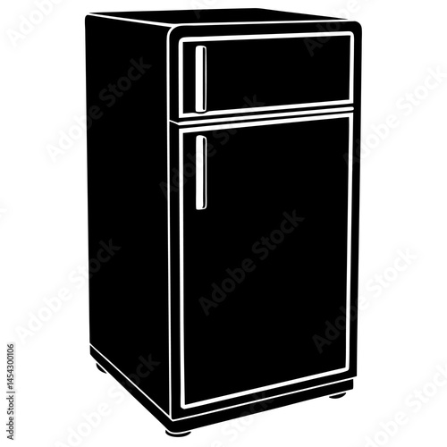 refrigerator silhouette vector icon white background