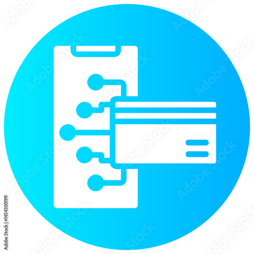 smartphone payment vector round glyph icon
