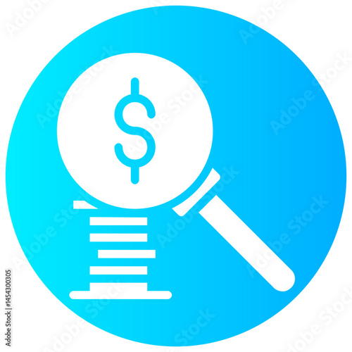 search money vector round glyph icon