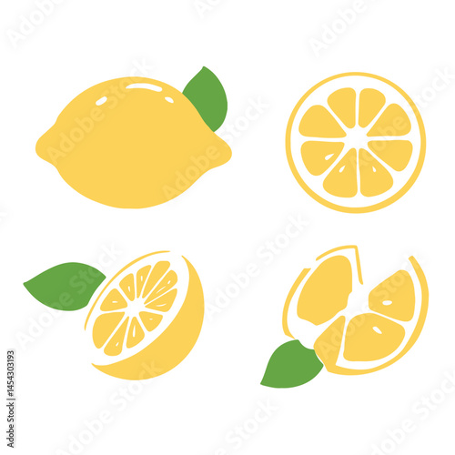 Flat vector illustration of a lemon 