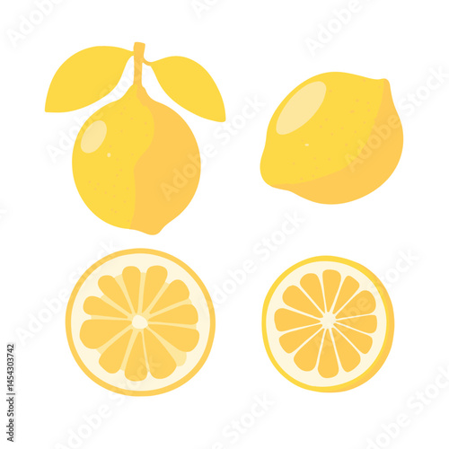 Flat vector illustration of a lemon 