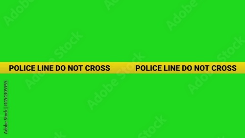 4K animation of yellow police tape with 