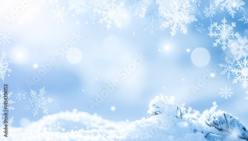 雪の結晶と冬のイメージ背景