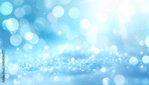 水色と白の輝きのある爽やかな背景