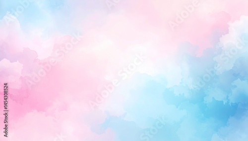柔らかい雰囲気の淡いピンクと水色の水彩グラデーションイメージ