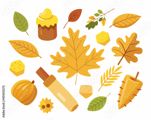 Autumn Harvest Collection  Leaves Pumpkins Honeycomb and Fall Treats