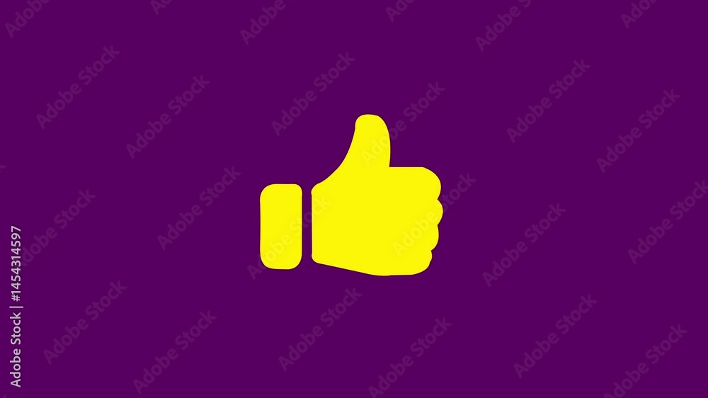 Hand thumb up icon like icon in flat Thumbs up social media like icon animation design isolated with black background. Hand thumb up icon like icon in flat Thumbs up social media like icon animation design isolated with black background.