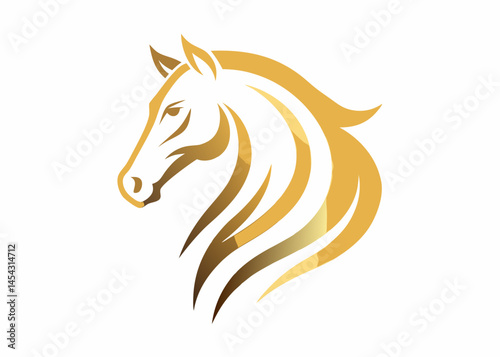 Elegant Golden Horse Head Logo Design for Branding