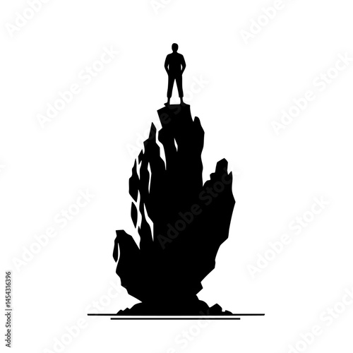 Reaching the Summit: A Silhouette of Success and Determination