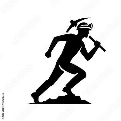 Powerful Miner Running: Coal Mining Industry, Extraction, and Resources