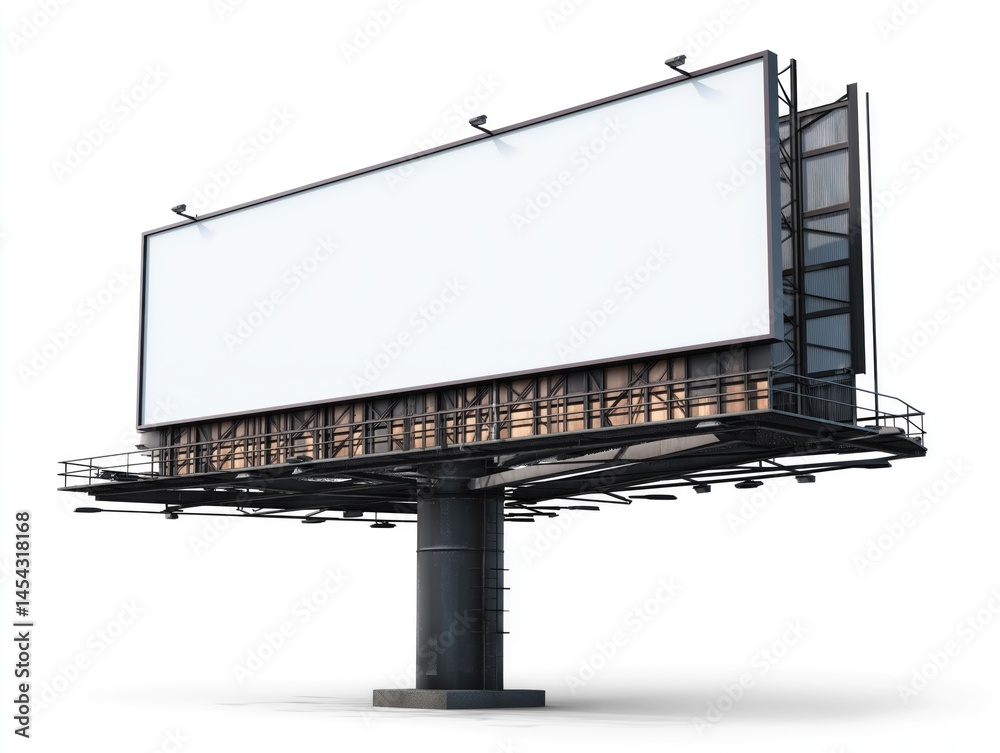 Obraz premium Massive blank stadium billboard for digital outdoor advertising, isolated on white