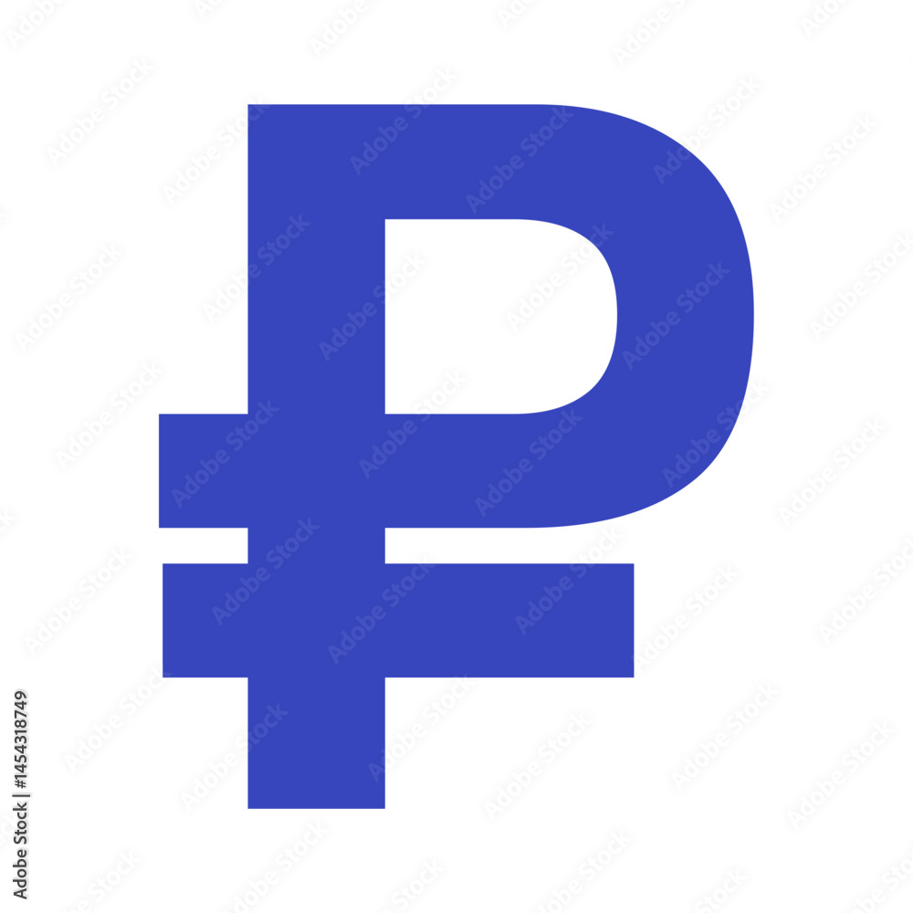 Obraz premium Russian ruble currency symbol isolated on transparent background