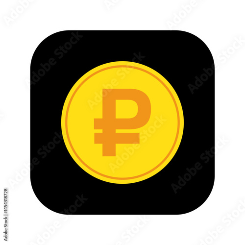 Russian ruble currency symbol isolated on transparent background