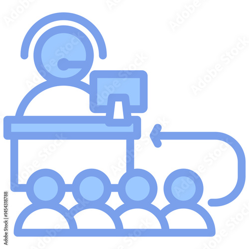 Queue Blue Icon