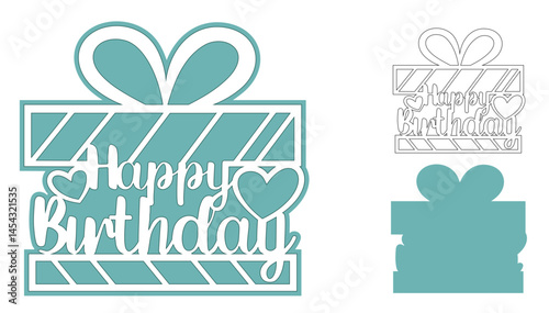 Happy birthday cake topper, Birthday decor laser cut
