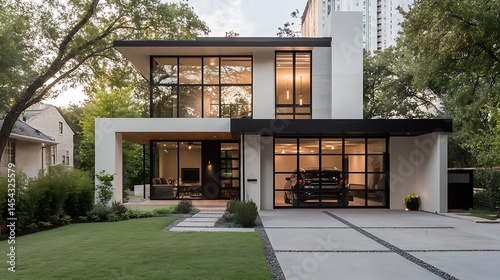 Modern residence exterior with contemporary design.