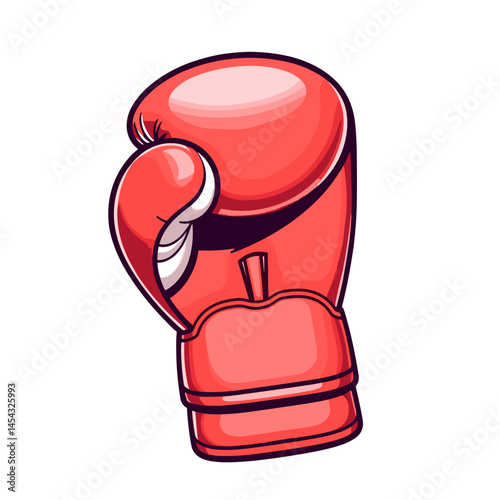 Cartoon red boxing glove on a white background