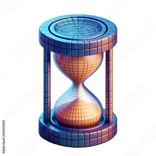 3D Hourglass Icon isolated on white background