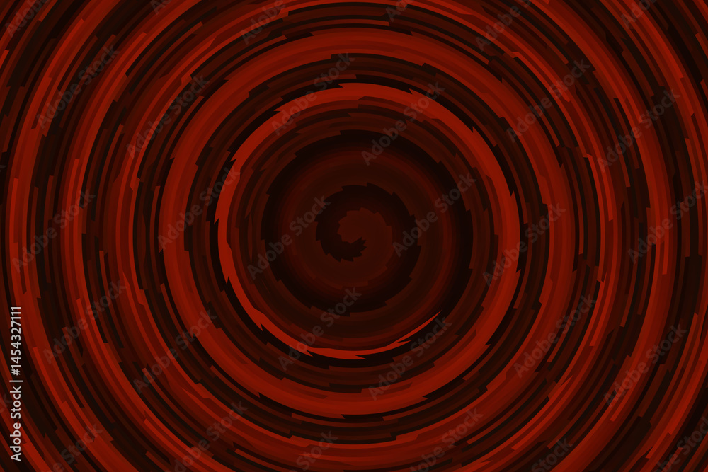 Naklejka premium Czerwono-czarna spirala w stylu abstrakcyjnym, hipnotyzujący wzór geometryczny z efektem głębi