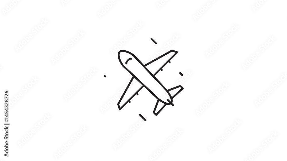 Plane Icon Animation 4K Loop Transparant Plane Icon Animation 4K Loop Transparant