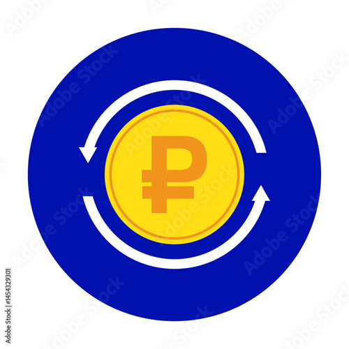 Russian ruble currency symbol isolated on transparent background