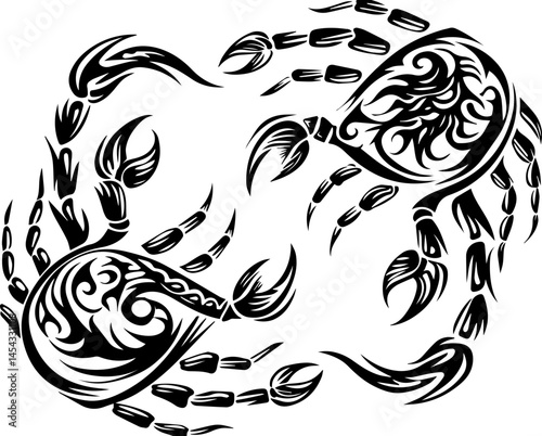 SVG vector illustrating reef rehabilitation and marine ecosystem restoration. Intricate Black and White Crab Tattoo Design with Swirling Patterns