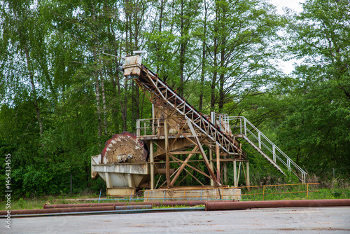 old machine in a gravel plant