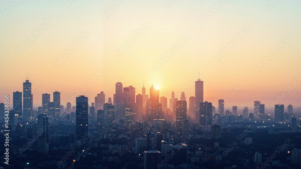 Fototapeta premium City Skyline at Sunrise