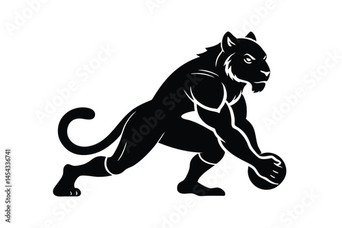 Muscular Panther Playing Rugby