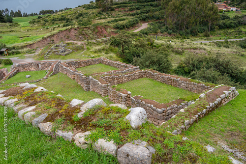 Ancient Inca fortress of Puca Pucara, near Cusco, Peru