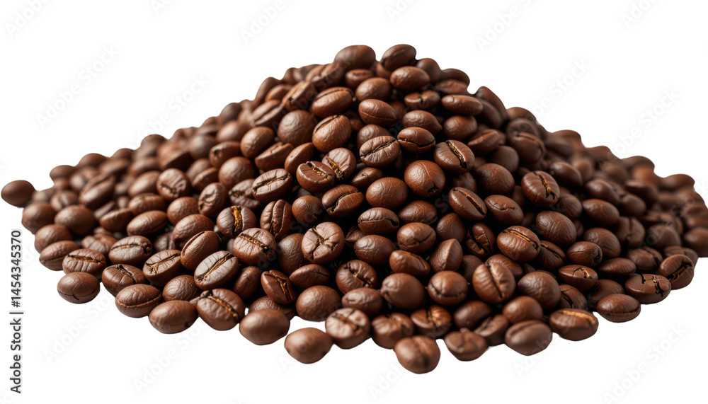 Fototapeta premium Coffee Beans, Pile, Kitchen, Photo, Bright Background, Close-Up, Natural Ingredients