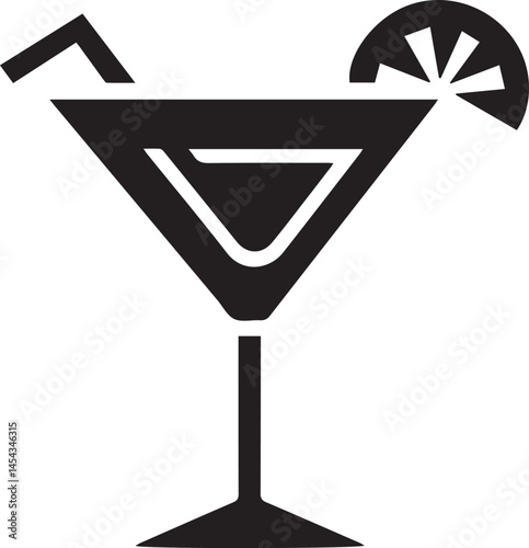 Elegant Cocktail Illustration with Citrus Garnish