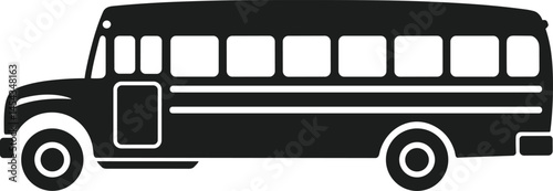 Classic School Bus Silhouette Vector – Side View for Back to School Designs photo