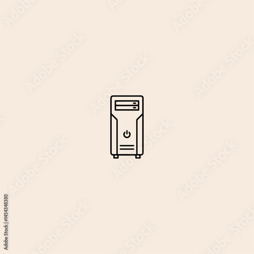 Computer case icon flat vector design. 