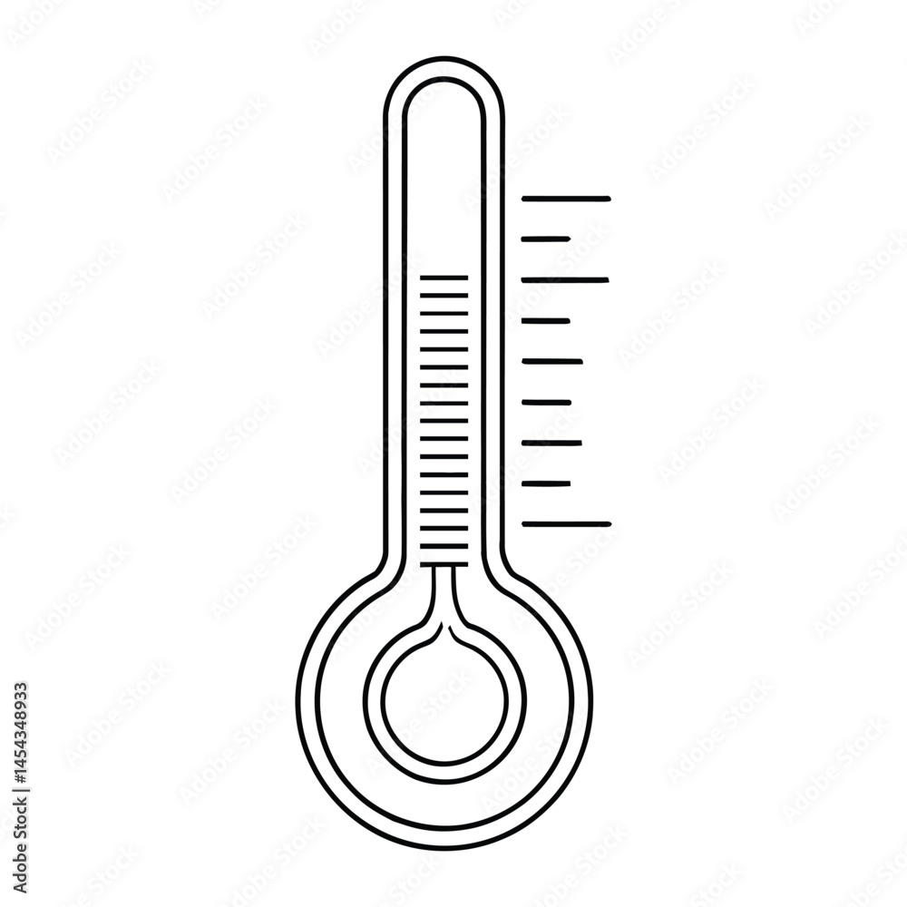 Thermometer with mercury Silhouette, Vector, Illustration, Icon, Logo, White Background. Thermometer with mercury Silhouette, Vector, Illustration, Icon, Logo, White Background.