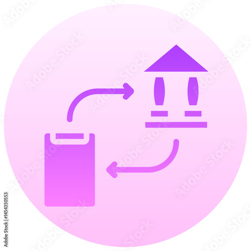 smarphone banking vector round gradient icon