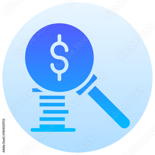 search money vector round gradient icon