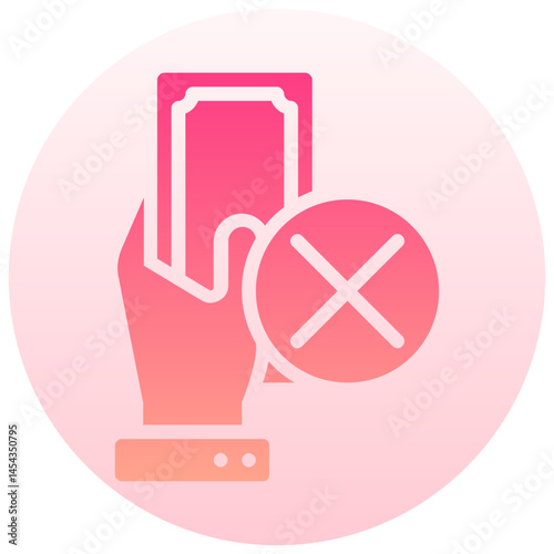 no cash payment vector round gradient icon