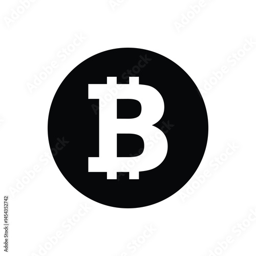 Minimal Bitcoin Logo Icon – Cryptocurrency Symbol Collection Vector