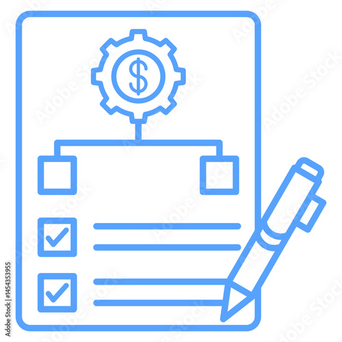 Planning icon blue style
