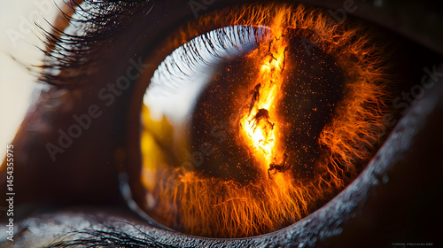 Fiery Vision Through An Eye