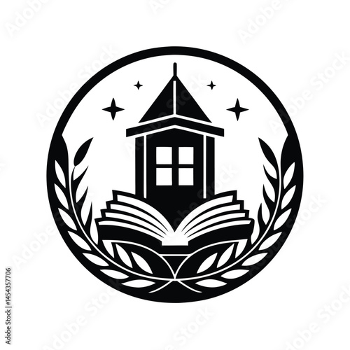 vector illustration of a house with a cross