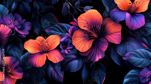 Wallpaper Mural A digital textile design of stylized flowers and leaves created for womenâ€™s shirt patterns and fashion prints Torontodigital.ca