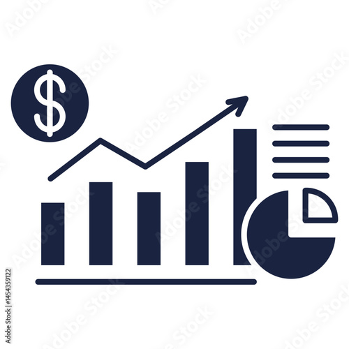 statistic icon blue style