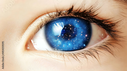 Close Up Of An Eye With Cosmic Design