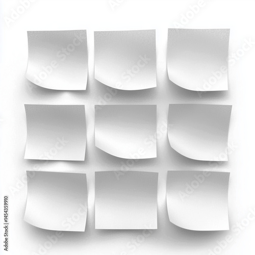 A set of white sticky notes