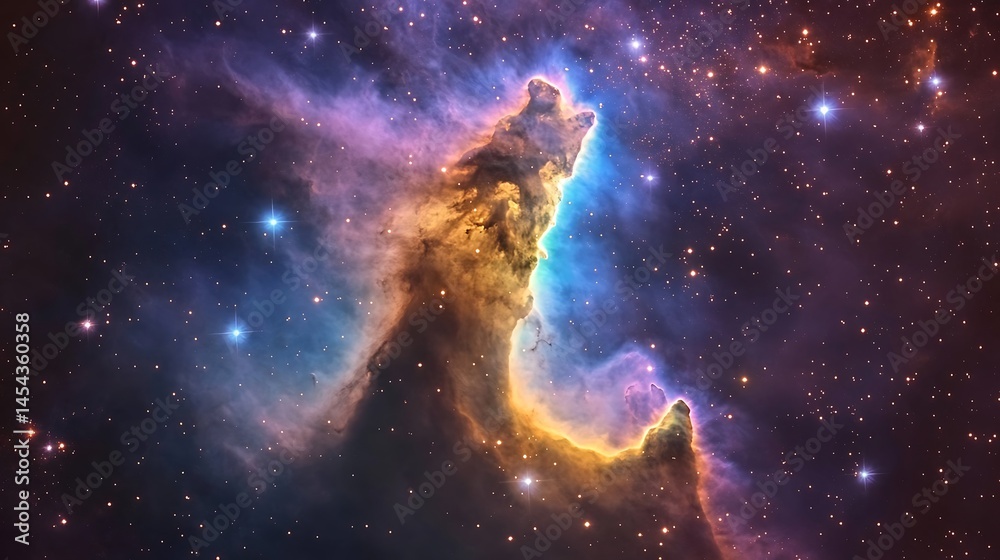 Fototapeta premium Colorful nebula formation in deep space.
