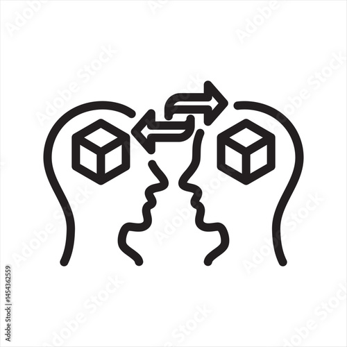 Transfer Learning simple line icon