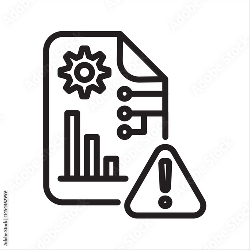 AI Error Rate simple line icon