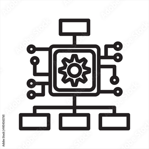 AI Algorithm simple line icon